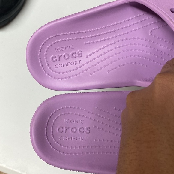 Crocs Iconic Comfort Classic Slides “Lilac” Size 9 - Picture 4 of 5